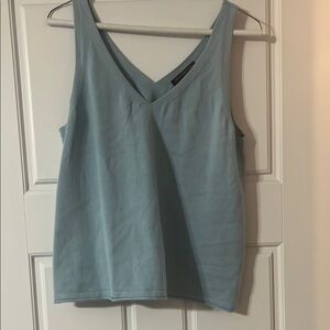 Banana Republic Blue Tank Top with V-Neck and Wide Straps